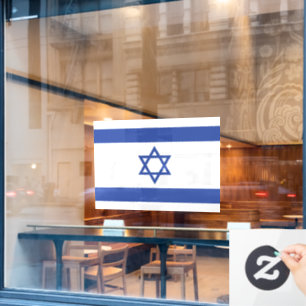 State of Israel Flag, Star of David Judaism Jewish Window Cling