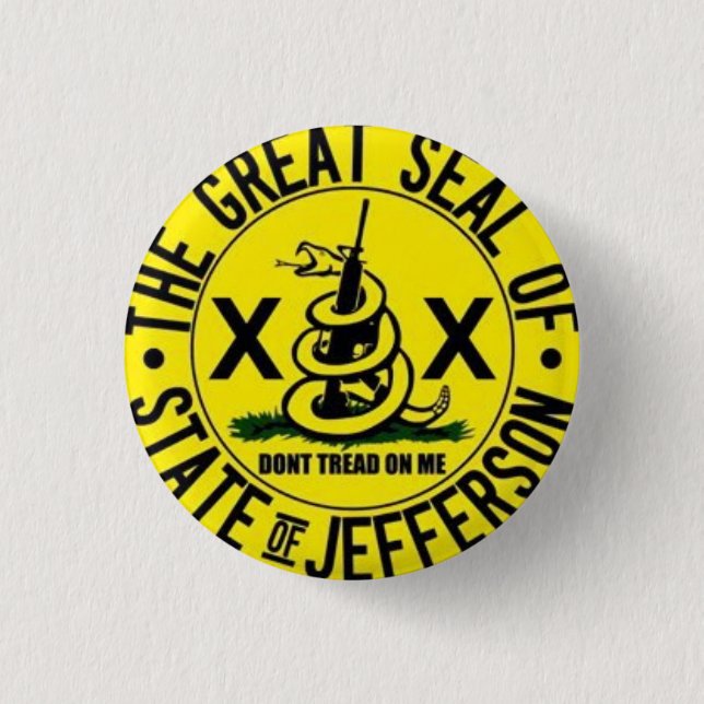 State of Jefferson 1 Inch Round Button (Front)