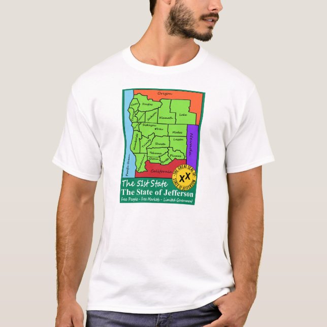State of Jefferson - The 51st State T-Shirt (Front)
