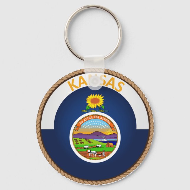 State of Kansas Flag Seal Keychain (Front)