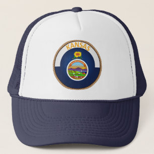 State of Kansas Flag Seal Trucker Hat