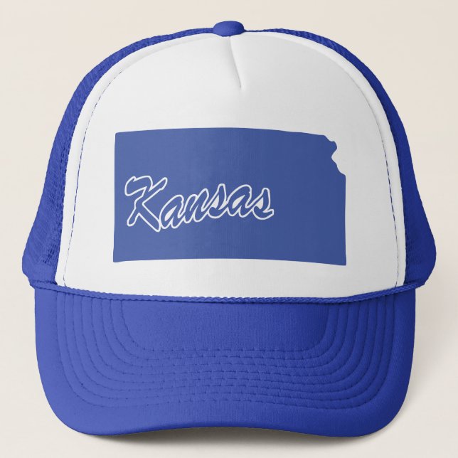 State Of Kansas Shape Trucker Hat (Front)