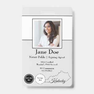 State of Kentucky Notary Public Badge with QR Code