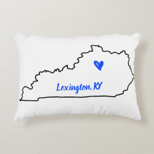 State of Kentucky with Heart Accent Pillow