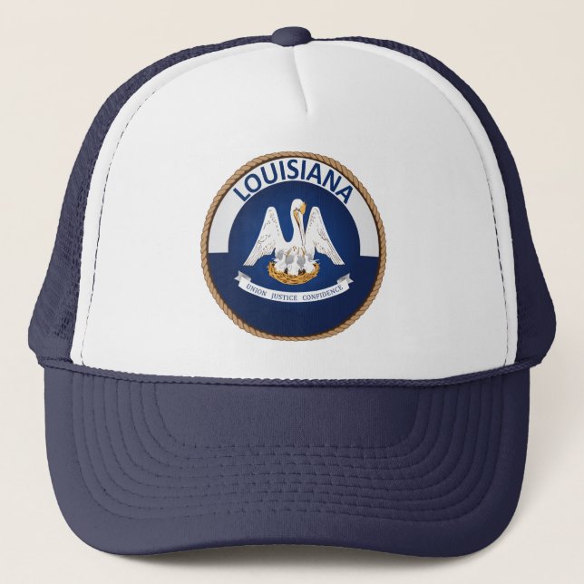 State of Louisiana Flag Seal Trucker Hat (Front)