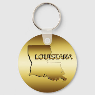STATE OF LOUISIANA GOLD MEDALLION KEYCHAIN