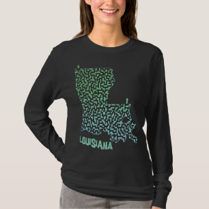 State of Louisiana Outline Maze & Labyrinth T-Shirt