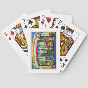 State of Louisiana Vintage Large Letter Postcard Playing Cards