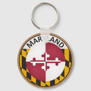 State of Maryland Flag Seal Keychain