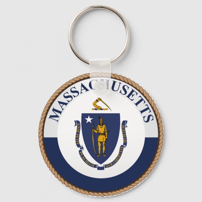 State of Massachusetts Flag Seal Keychain (Front)