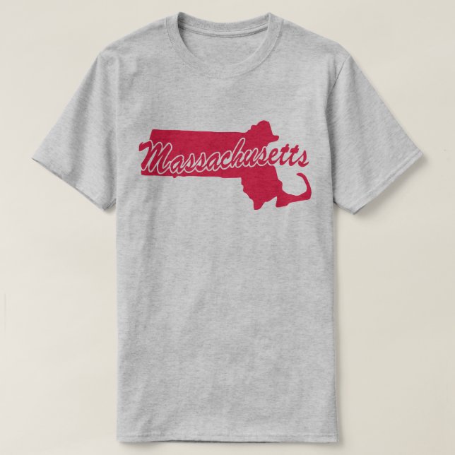 State Of Massachusetts Shape T-shirt (Design Front)