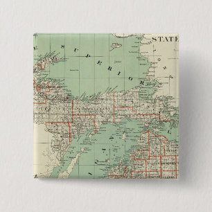 State of Michigan 2 Inch Square Button