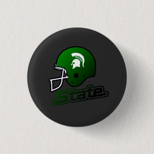 State of Michigan Green Black 1 Inch Round Button