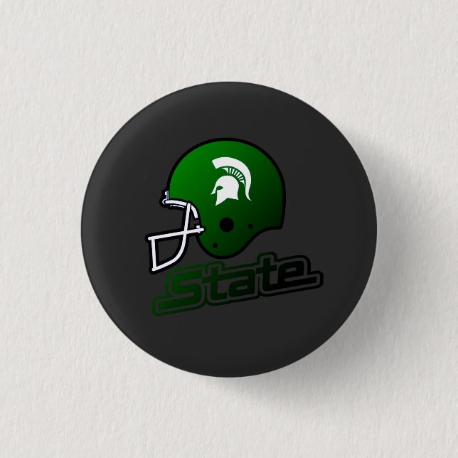 State of Michigan Green Black 1 Inch Round Button (Front)