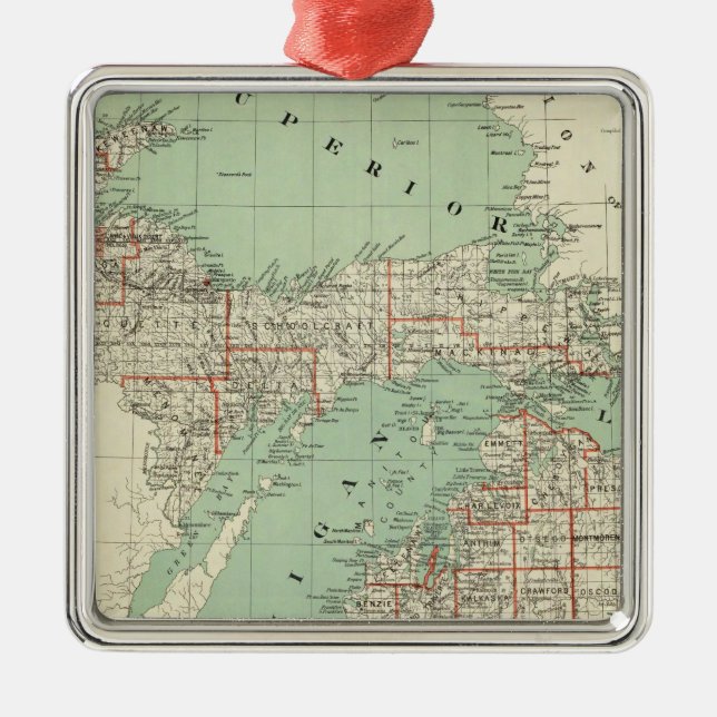 State of Michigan Metal Ornament (Front)