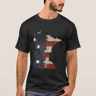State Of Minnesota Patriotic Usa Flag For Men Wome T-Shirt