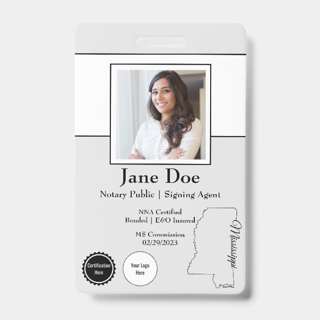State of Mississippi Notary Public Badge QR Code (Front)