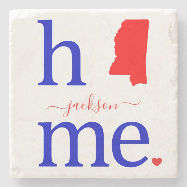 State of Mississippi Stone Coaster (Front)