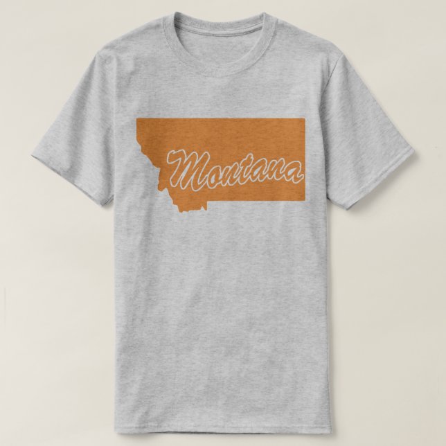 State Of Montana Shape T-shirt (Design Front)