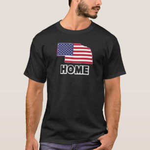State Of Nebraska Is My Home Patriotic Flag T-Shirt