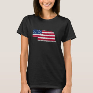 State of Nebraska Patriotic USA Flag for Men Women T-Shirt