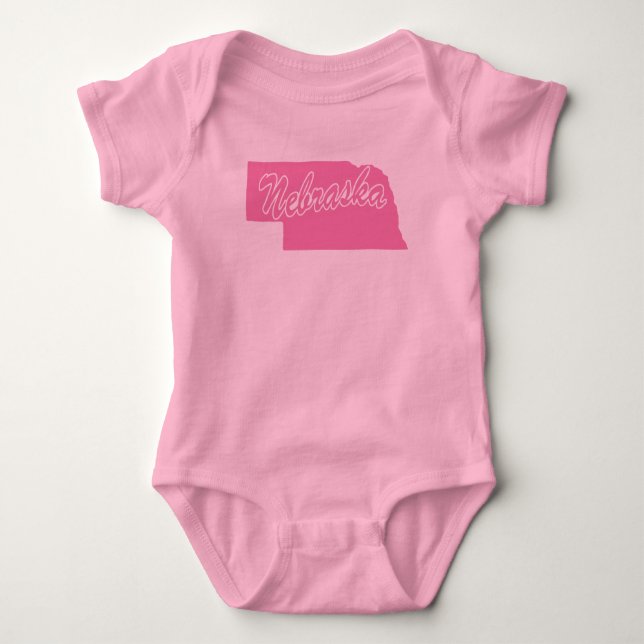 State Of Nebraska Shape Baby Bodysuit (Front)