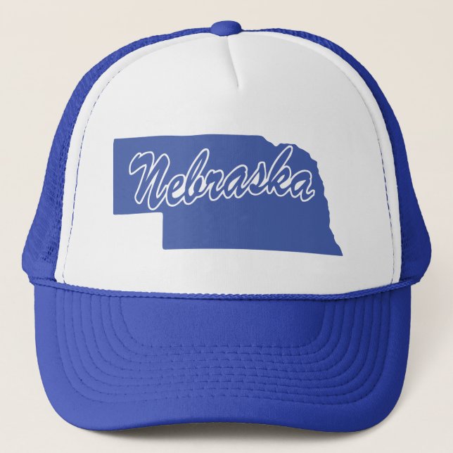 State Of Nebraska Shape Trucker Hat (Front)