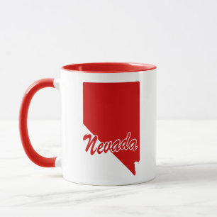 State Of Nevada Shape Red Mug