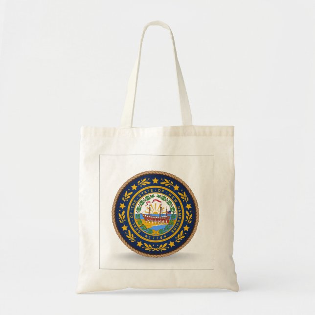 State of New Hampshire Flag Seal Tote Bag (Front)
