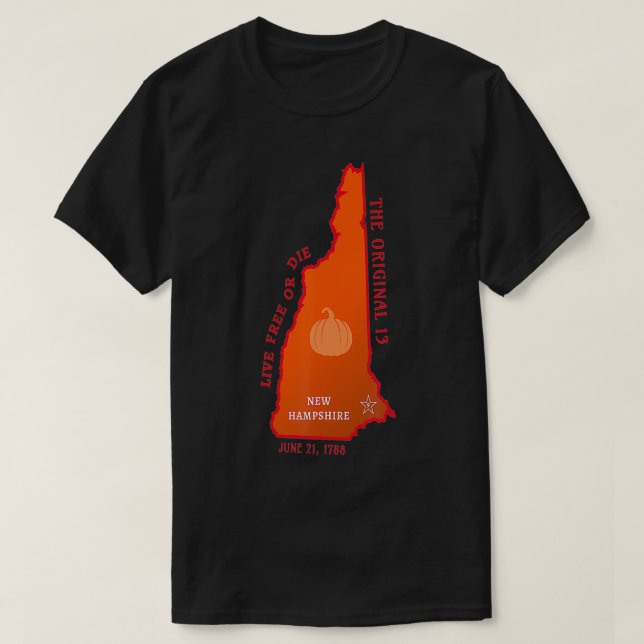 State of New Hampshire map with State symbol and m T-Shirt (Design Front)
