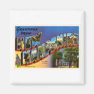 State of New Hampshire NH Vintage Travel Souvenir Magnet