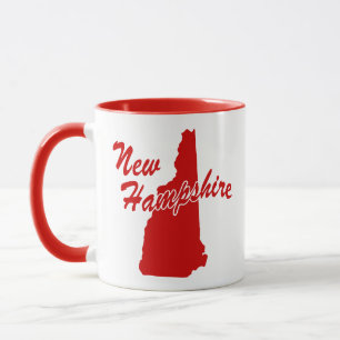 State Of New Hampshire Shape Red Mug