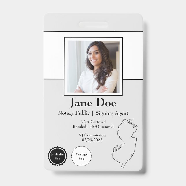 State of New Jersey Notary Public Badge QR Code (Front)