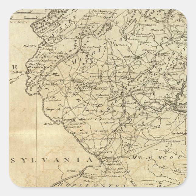 State of New Jersey Square Sticker (Front)