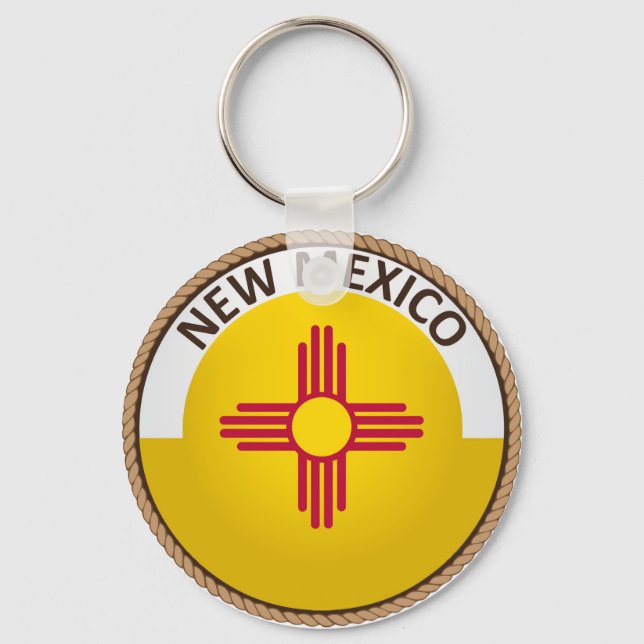 State of New Mexico Flag Seal Keychain (Front)