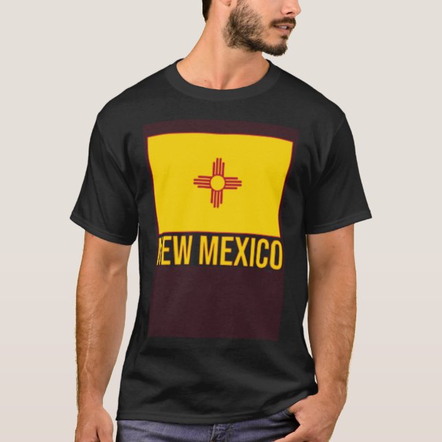 State of New Mexico Flag Zia Symbol T-Shirt (Front)