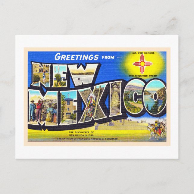State of New Mexico NM Large Letter Postcard 2 (Front)