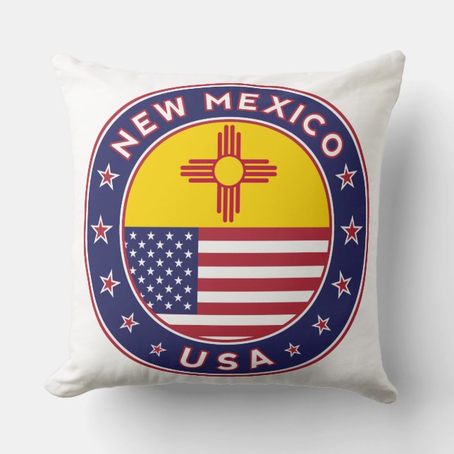 State of New Mexico Throw Pillow (Front)