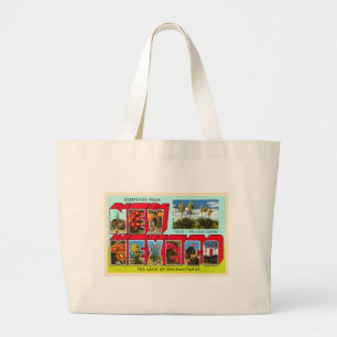 State of New Mexico Vintage Large Letter Postcard Large Tote Bag