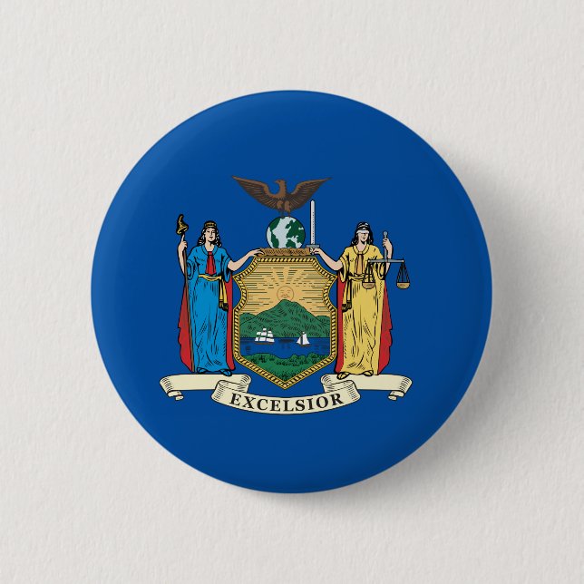 State of New York flag 2 Inch Round Button (Front)