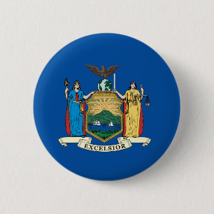 State of New York flag 2 Inch Round Button