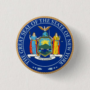 State of New York Flag Seal Button