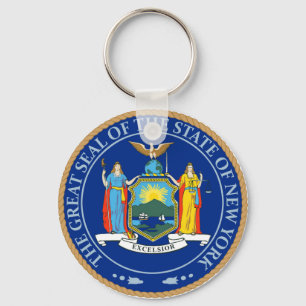 State of New York Flag Seal Keychain