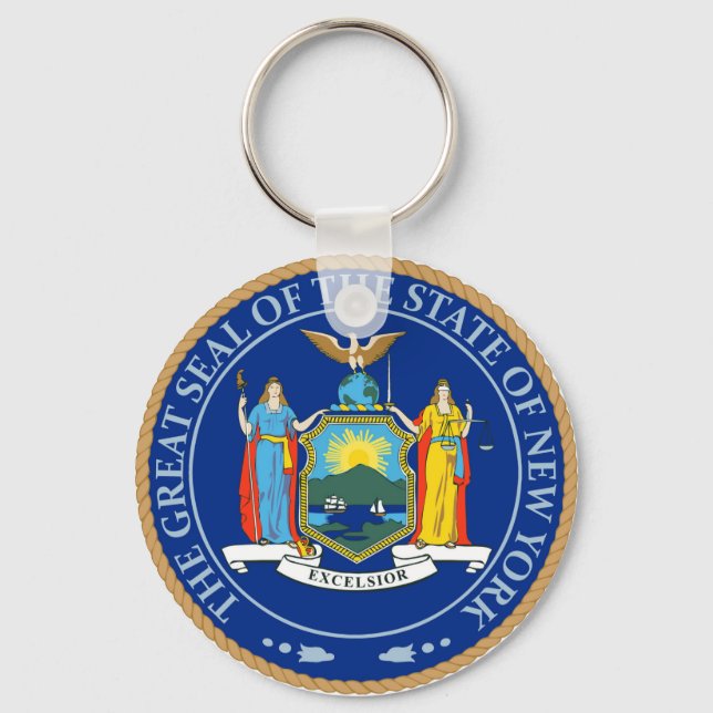 State of New York Flag Seal Keychain (Front)