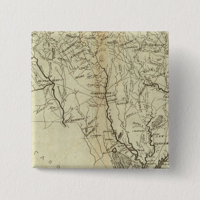 State of North Carolina 2 Inch Square Button (Front)