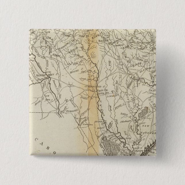 State of North Carolina 2 Inch Square Button (Front)