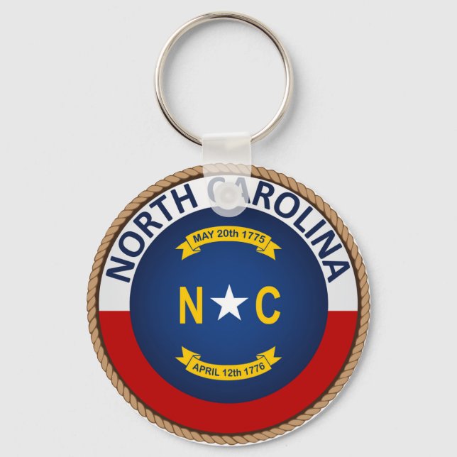 State of North Carolina Flag Seal Keychain (Front)