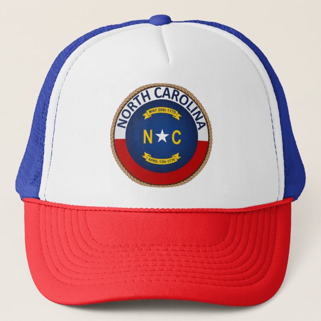 State of North Carolina Flag Seal Trucker Hat (Front)