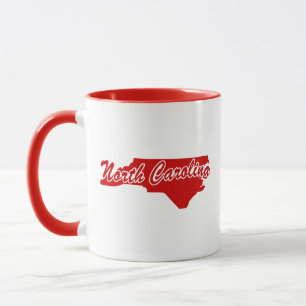 State Of North Carolina Shape Red Mug