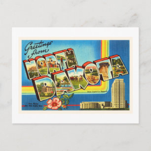 State of North Dakota ND Vintage Travel Souvenir Postcard